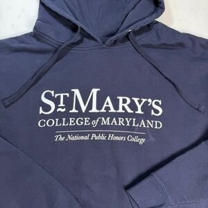 St Marys College of Maryland Hoodie Navy Blue  Large